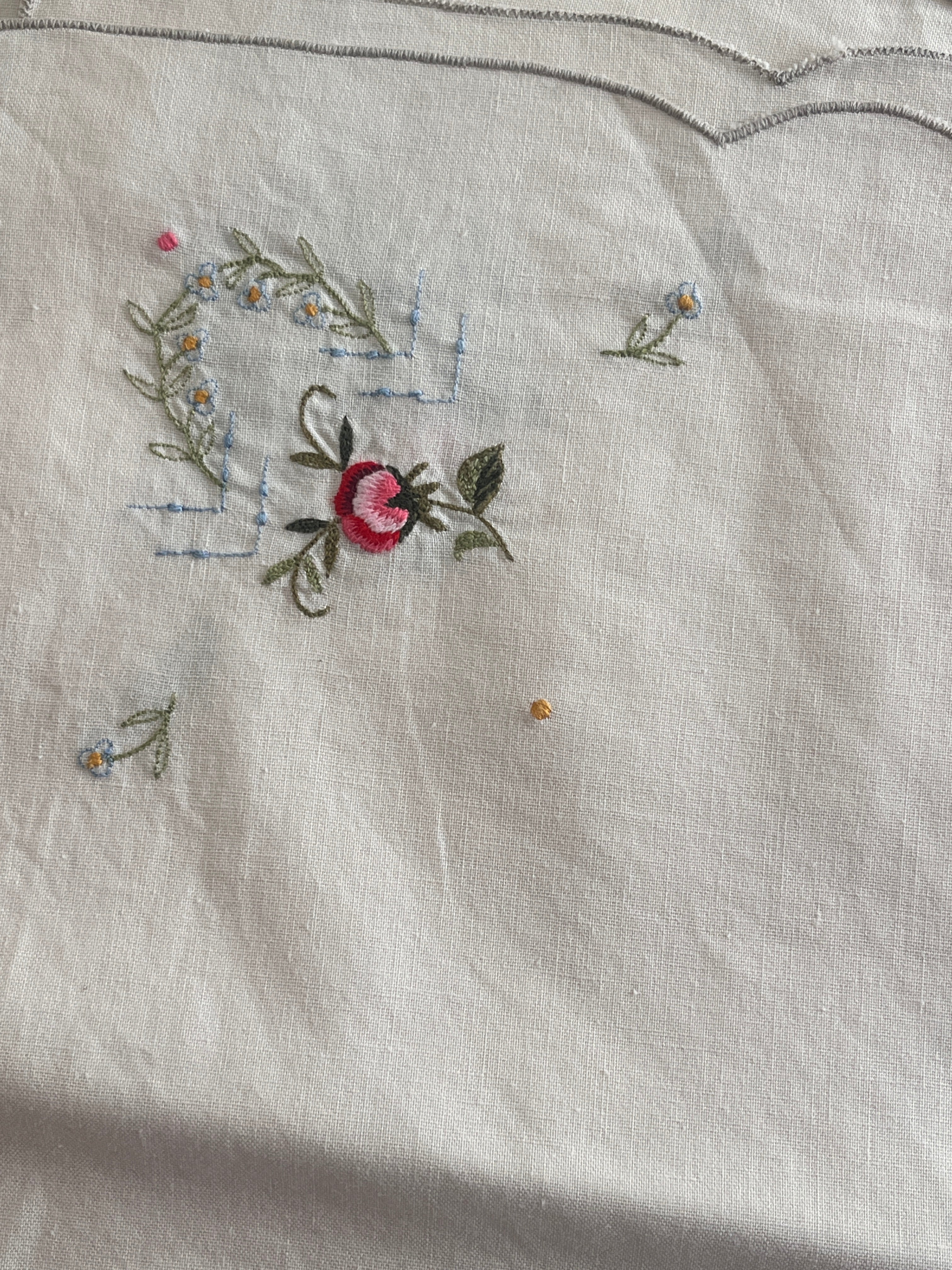 0.83m Under the Rose Pergola Embroidered White Square Table Linen