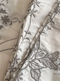 1.61m Edward Round Cream and Taupe Embroidered Table Linen and Accessories