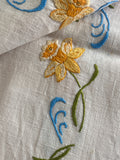 0.87m Daffodil Embroidered Soft Square Table Linen