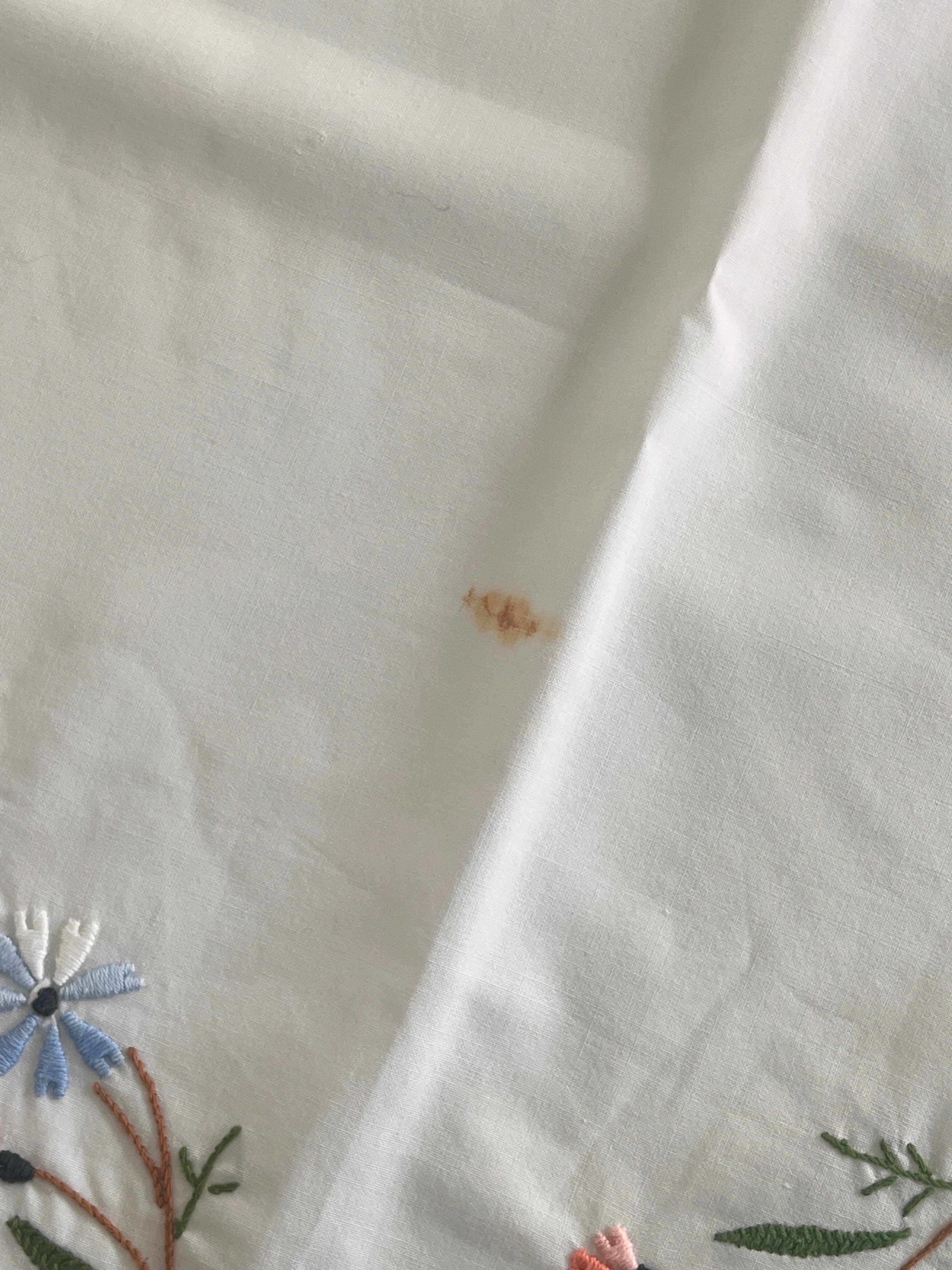 0.84m Morning Walk White Embroidered Small Table Linen