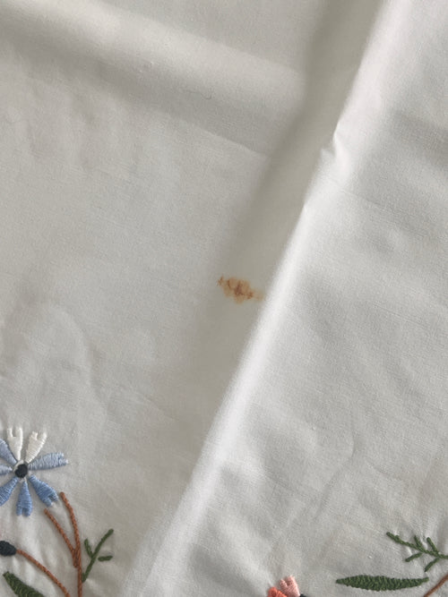 0.84m Morning Walk White Embroidered Small Table Linen