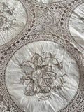1.28m Anne Rose Crochet Embroidered Bone Table Linen