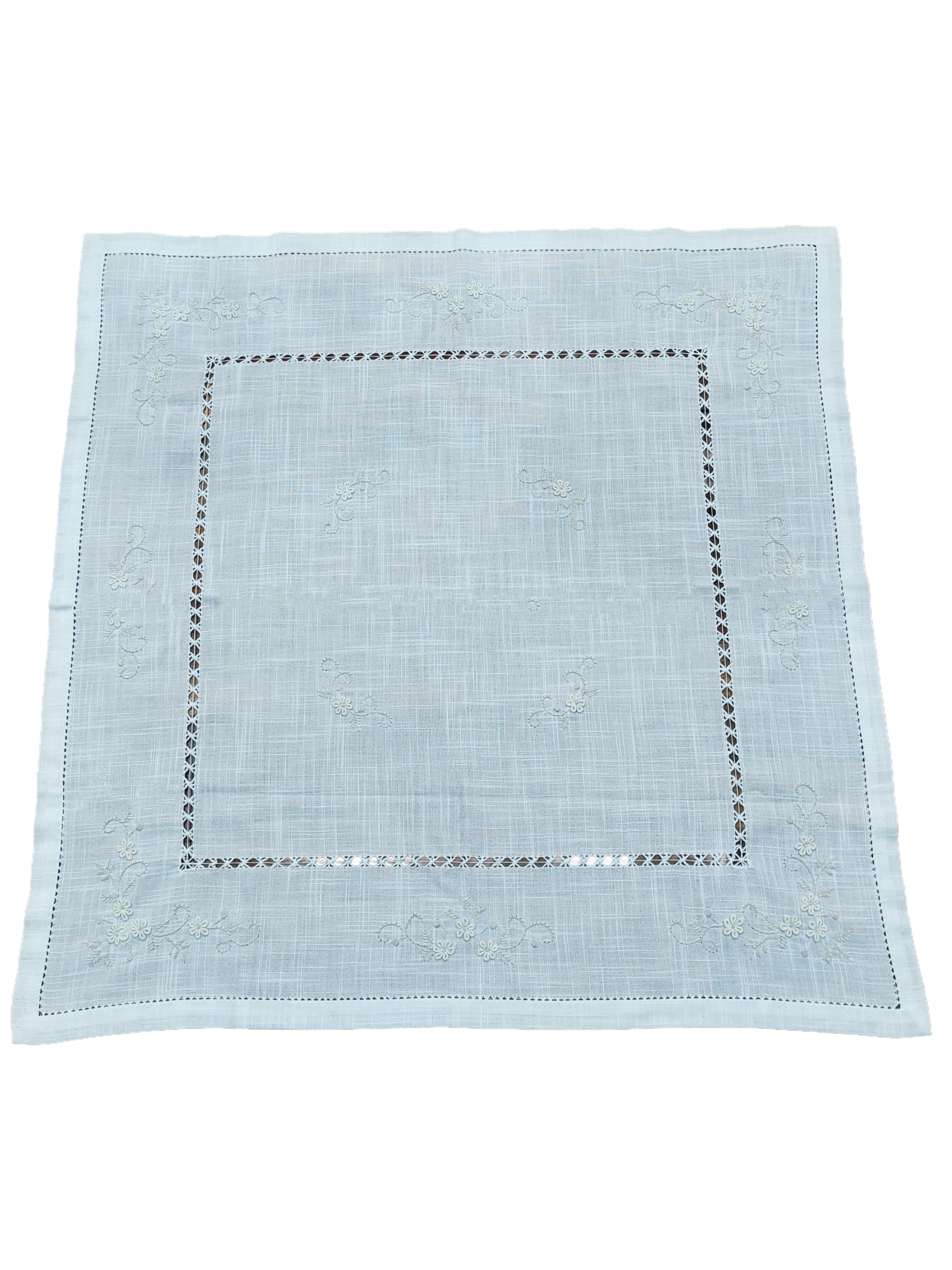 0.82m Daisy Garden Embroidered Cream Table Linen Square