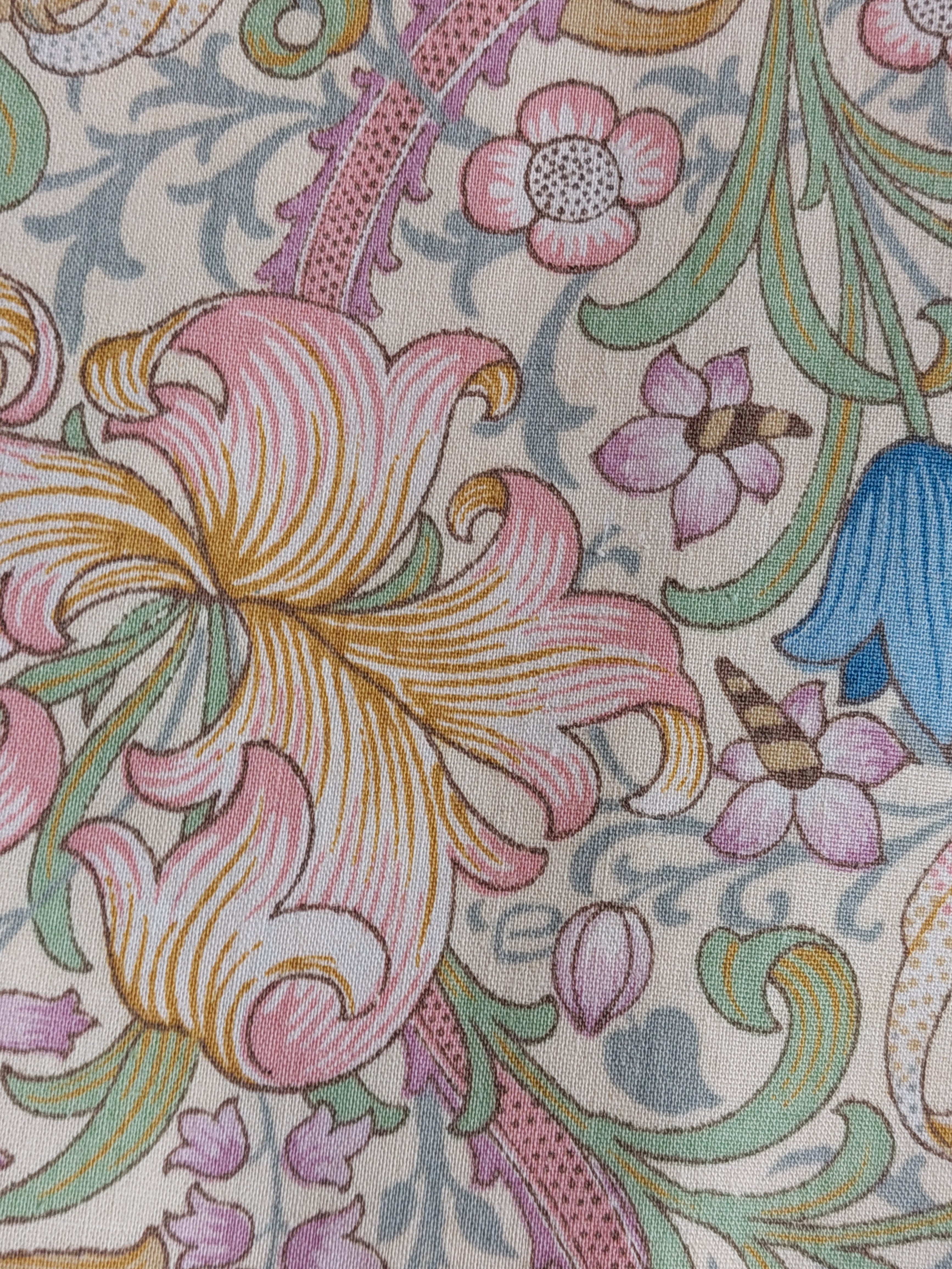 1.52m 1960s William Morris ‘Golden Lily’ Linen Curtain